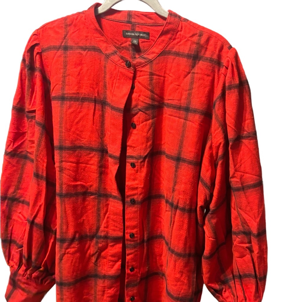 Banana Republic red plaid flannel